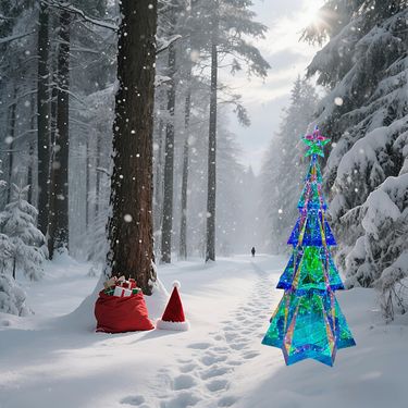 Colorful Folding Christmas Tree Party Home Creative Gift Decoration Dazzling Lights_voghion.com
