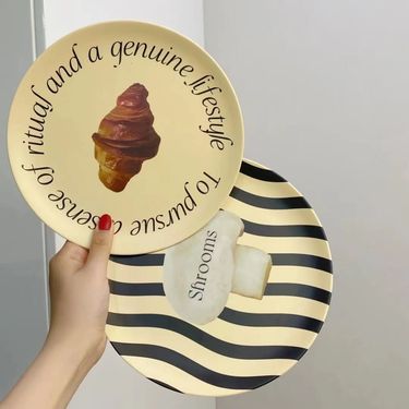 Fruit Bamboo Fiber Dinner Plate Anti-Slip Western Design Ins Style Simple Modern Dessert Salad Original_voghion.com