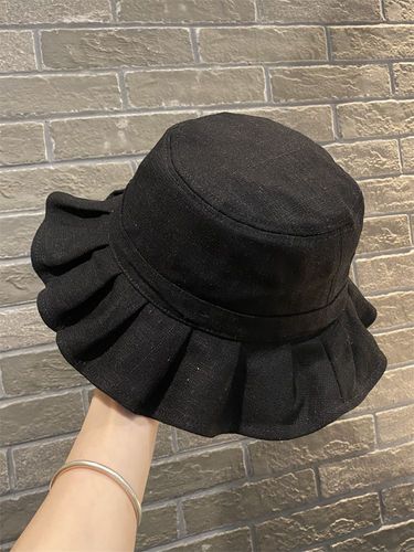Pleated Lotus Leaf Edge Sunshade Sunscreen Bucket Women Outdoor Travel Breathable Washbasin Hat_voghion.com