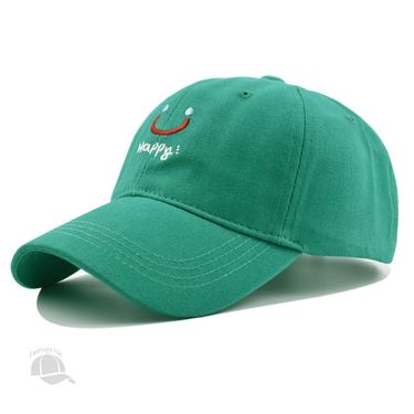 New Korean version with men's women's smiling faces HAPPY embroidered baseball hat, casual and versatile, small sun_voghion.com