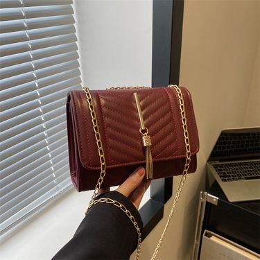 Lingge embroidery thread chain trendy small square 2024 new simple and personalized tassel casual fashion shoulder_mkmklike.com