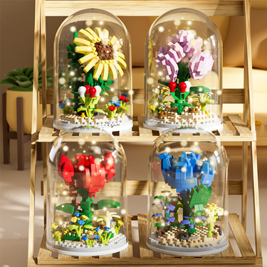 Building Block Flower Toy Compatible with Lego Potted Preserved Fresh Flower Girl Series Decoration Toys Gift Valentine's Day Assembled Flower_voghion.com