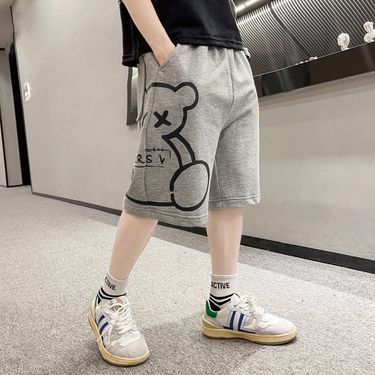 Mother&Kids Summer boys shorts Medium and large children casual cartoon printed quarter pants cotton breathable wear sports pants_voghion.com
