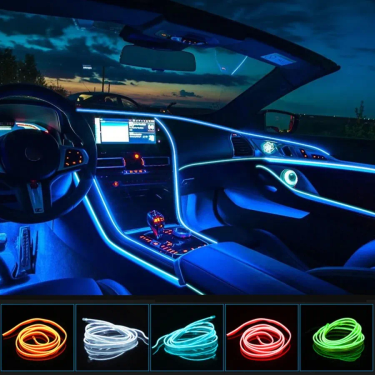 Car Interior Led Night Lights Decorative Lamp EL Wiring Neon Strip For Auto DIY Flexible Ambient Light USB Party_voghion.com