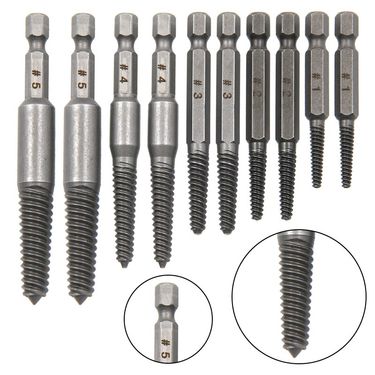 10pc Hexagonal Shank Broken Head Screw Extractor Screw Broken Head Screwdriver for Taking out Electric Drill Tool Set_voghion.com
