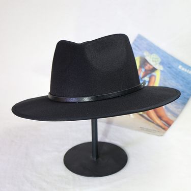 jazz top unisex cowboy hat woolen autumn and winter warm jazz hat_voghion.com