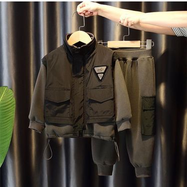 Boys' Spring Fashionable 2024 New Year Sports Leisure Two piece Set, Autumn and Winter Fashion Children's Clothing_voghion.com