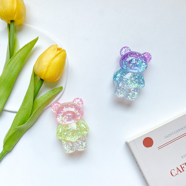 Bear Phone Airbag Holder, Fresh Breeze, Sequin Cushion, Stable And Portable, Drama Watching Tool, Support Ins_voghion.com