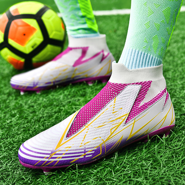 New high top football shoes for boys and girls students broken TF nails for adult game long nails for children training_voghion.com