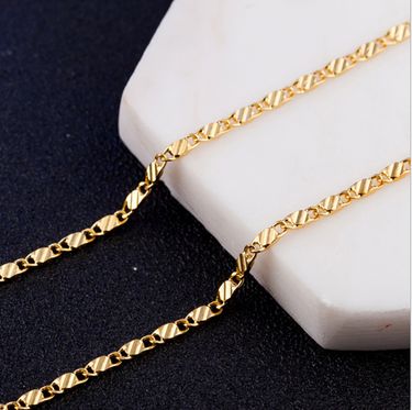 Coarse piece necklace with necklace, single chain gold-plated 16-30 inch jewelry_voghion.com