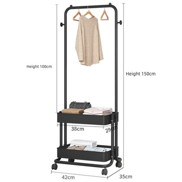 Bedroom Household Floor-standing Clothes Rack Rental Apartment Small Room Home Simple Assembly Durable Wardrobe_voghion.com