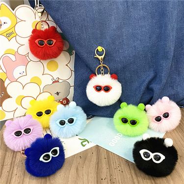 Bag Charm Cartoon Coal Briquette Keychain Cute Ugly Cute Doll Pendant Plush Bag Pendant Car Keychain Accessories Gift_voghion.com
