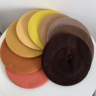 Hot Sale Vintage Plain Beret Beanie Hat French Style Women Girls Wool Warm Winter Flat Elegant Lady Artist Walking Cap Female_ecoleips.com