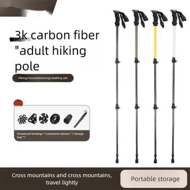 Outdoor Carbon Fiber Trekking Pole Telescopic Folding Elderly Walking Stick Hiking Camping Gear_voghion.com