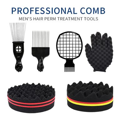 Styling Accessories Styling Accessories Black Perm Comb Set African Dreadlocks Care Tools Sponge Modeling Comb Steel Needle Insert Comb_voghion.com