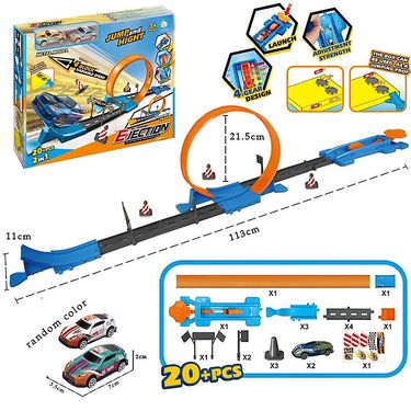 Racing Track Stunt Speed Double Car Wheels Model Toys For Kids Diy Assembled Rail Kits Boys Girls Children Christmas Gift Robotic Toys_voghion.com