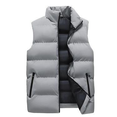 Men's Clothing cotton vest men's outerwear spring and autumn new cotton coat stand up collar men's vest autumn and winter waistcoat jacket_voghion.com