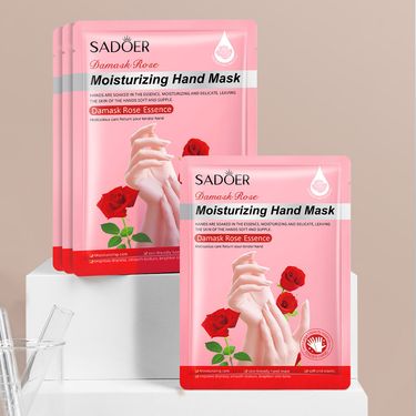 SADOER Hand Mask Rose Hydrating Goat Milk Niacinamide Hand Cream Hand Care Hand Mask 35g1 Pair * 5 Pairs_voghion.com