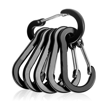 6pcs Mountaineering Buckle, Steel Small Carabiner Clips, Fishing Climbing Acessories, Outdoor Camping Multi Tool_voghion.com