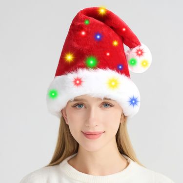 LED Light Long Plush Adult Children Hat Party Costume Cross-Border Christmas Decorations_voghion.com