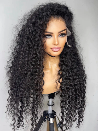 Deep Wave Frontal Wig Human Hair 13x4 Curly HD Lace 13x6 Water Wave Wigs 180 Density_voghion.com