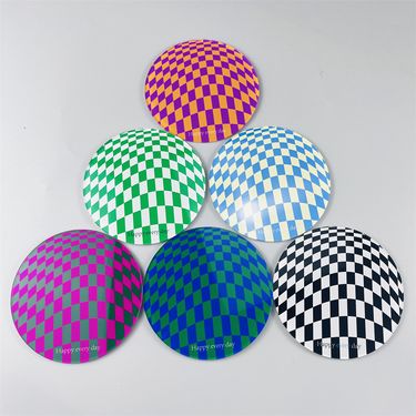 Acrylic Checkerboard Coasters Set - Ombre Gradient Color Heat-Resistant Drink Mats (Non-Slip 4-Pack) - Stylish Table Decor For Coffee & Dining_voghion.com