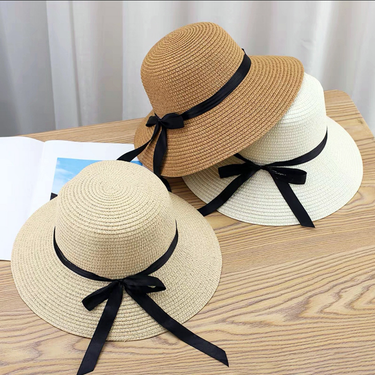 Straw hat women's summer Korean version versatile sun hat women's sun protection thin seaside vacation foldable beach sun hat_voghion.com