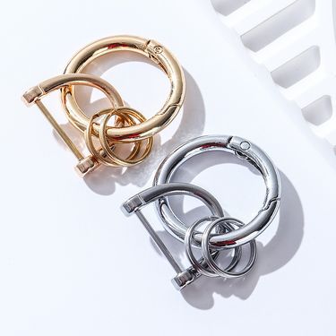 Thickened Spring Buckle, Hook Buckle, Round Ring Buckle, Key Flat Ring, Split Ring, Bag Buckle, Accessories, Metal Car Key Buckle_voghion.com