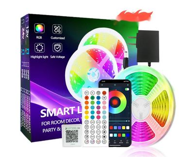 New WiFi Bluetooth Ultra-Thin Private Model LED Set Smart App Voice Control 44-Key Gaming Bedroom Atmosphere Light Strip_voghion.com