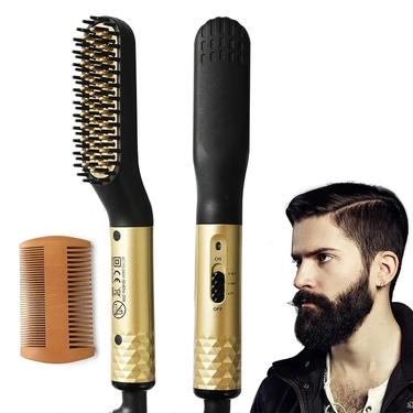 Professional Brush Beard Straightener Multifunctional Straightening Comb Hair Curler Quick Heating Styling Tools_voghion.com