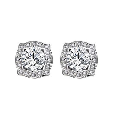 S Silver Mosang Stone Hairui Square Bag Earrings, New Light Luxury and High end Earrings_viptrois.com