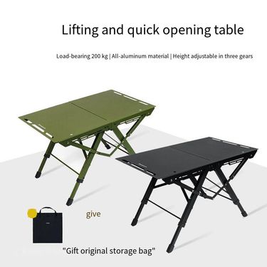 New Aluminum Alloy Adjustable Speed Open IGT Outdoor Lightweight Portable Camping Tactical Folding Table_voghion.com