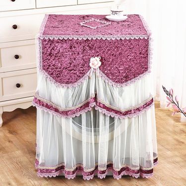 Rural Washing Machine Cover Fully Automatic Universal Cover on European Drum Lace Wave Wheel Sun Protection Dust Cover_voghion.com