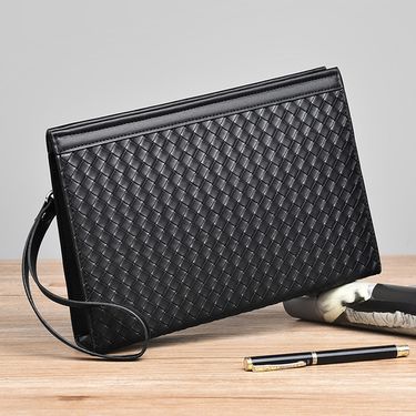 Men's Bags new men's clutch bag brand envelope bag large capacity business casual woven pattern men's wallet_voghion.com