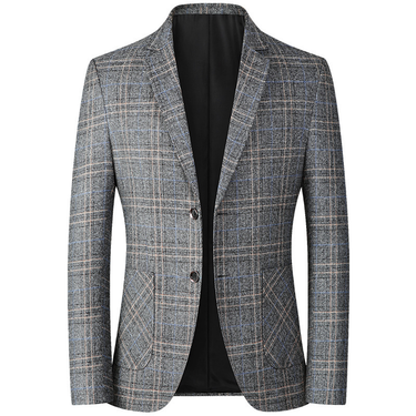 Suit Men's Outerwear Business Casual Men's Small Suit Decoration Body Top Middle-aged Casual Plaid Spring And Autumn_mkmklike.com