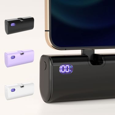 Portable Mini Power Bank Mobile External Battery Cellphone Powerbank Foldable Type C Or Lightning Connector For IPhone_voghion.com