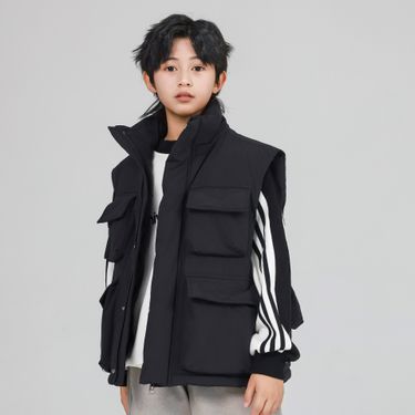 "Korean-Style Kids Down Vest – Lightweight Winter Puffer Jacket For Boys & Girls (120-160cm, Black/Off-White/Violet)"_voghion.com
