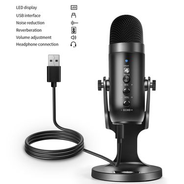 USB Condenser Microphone for Computer USB PC Microphone Mic Stand POP Filter to Gaming Streaming Podcasting Recording Headphone_voghion.com
