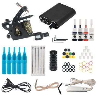 4 color Panda Tattoo machine set tattoo tool cutting line fog tattoo equipment_voghion.com