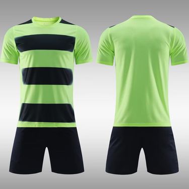 22-23 Light Plate short sleeved adult shimmering green football set team jersey_voghion.com