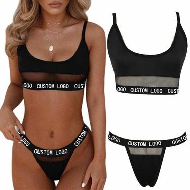 Custom Women Sexy Lingerie Plus Size Underwear Set Ladies Cotton Bikini Underwear And Bra Set_voghion.com