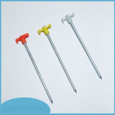 Canopy fluorescent ground nails, outdoor camping galvanized floor nails, high-strength wind rope beach tent floor nails, 23cm iron ground nails_voghion.com