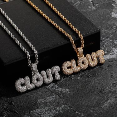Pendants Hip Hop Street English Letter Stitching Personality Full Diamond Pendant Men And Women Trend Necklace_voghion.com