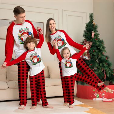 Christmas Family Pajama Set - Matching Plaid Print PJs For Parents, Kids & Pets (S-4XL, Soft Polyester, Holiday Outfit)_voghion.com