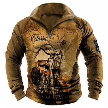 New autumn and winter with 3D digital printing stand up collar for men's street trend zipper access control pullover_mkmklike.com