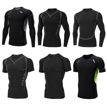 Men's Clothing Quick Drying Clothes Fitness Short Sleeved Sports Tight Underwear Suit Sweat Absorbing Training Clothes Bottoming Basketball Vest Top_voghion.com
