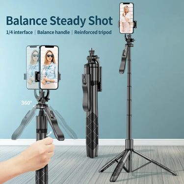 Self portrait pole L16 dual fill light Bluetooth handheld stabilizer, floor extendable pole, live streaming bracket_voghion.com