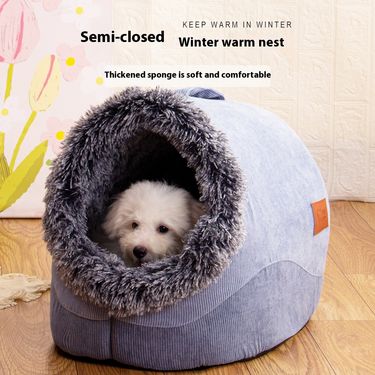 Dog's Cat's Comfortable Autumn Winter Striped Long Hair Handheld Warm and Thick Nest, Anti scratch Pet Nest_voghion.com
