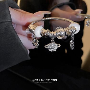 Panjia Dora DIY Beaded For Women Stainless Titanium Steel Bracelet Versatile Light Luxury Jewelry_voghion.com