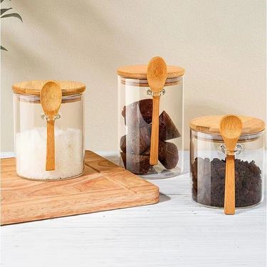 Hanging Spoon Sealed Jar Household Glass Storage Jar Tea Jar Coffee Bean Storage Jar Seasoning Jar Milk Powder Jar_voghion.com